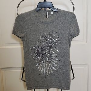 Isli Cashmere and Sequin Short Sleeve Sweater